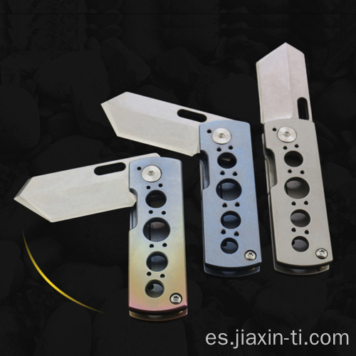 Supervivencia EDC Llavero Mini cuchillo plegable de titanio